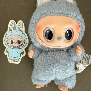 Cute Blueish Gray Vinyl Face Plushie